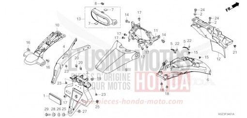 GARDE-BOUE ARRIERE (CB350RS/GB350S) GB350SS de 2025